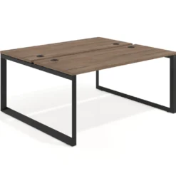 Mesa oficina multipuesto bench Delta fondo 142cm estructura negra