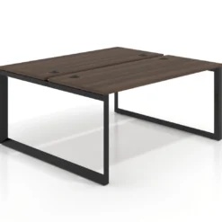 Mesa oficina multipuesto bench Delta fondo 142cm estructura negra