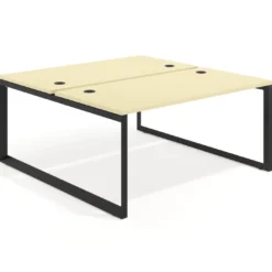 Mesa oficina multipuesto bench Delta fondo 166cm estructura negra