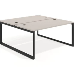 Mesa oficina multipuesto bench Delta fondo 166cm estructura negra
