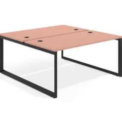 Mesa oficina multipuesto bench Delta fondo 166cm estructura negra