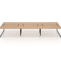 Mesa oficina multipuesto bench Delta triple, fondo 166cm estructura negra
