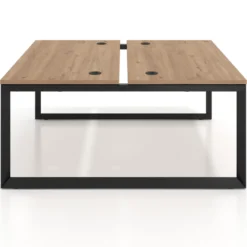 Mesa oficina multipuesto bench Delta fondo 166cm estructura negra