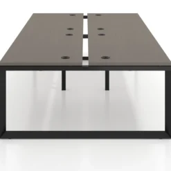 Mesa oficina multipuesto bench Delta doble, fondo 166cm estructura negra