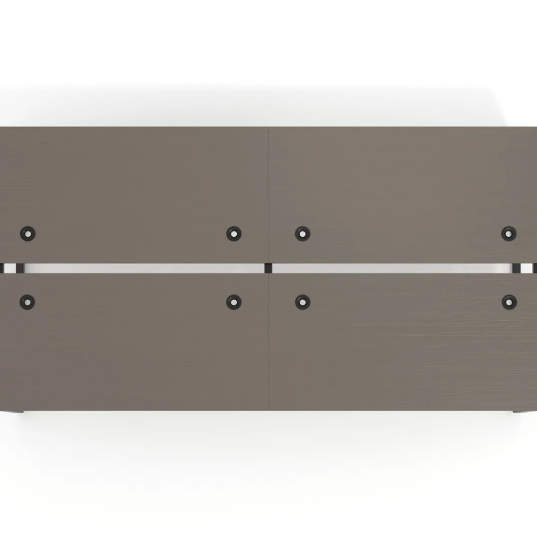 Mesa oficina multipuesto bench Delta doble, fondo 166cm estructura negra