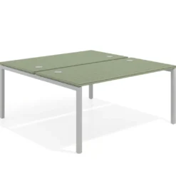Mesa oficina multipuesto bench Kube fondo 166 cm estructura aluminio