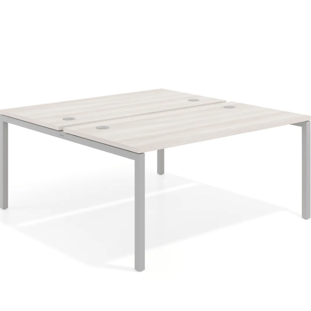 Mesa oficina multipuesto bench Kube fondo 166 cm estructura aluminio
