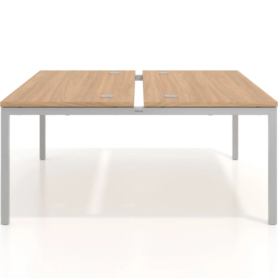 Mesa oficina multipuesto bench Kube fondo 166 cm estructura aluminio