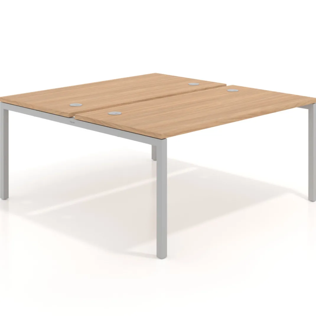 Mesa oficina multipuesto bench Kube fondo 166 cm estructura aluminio