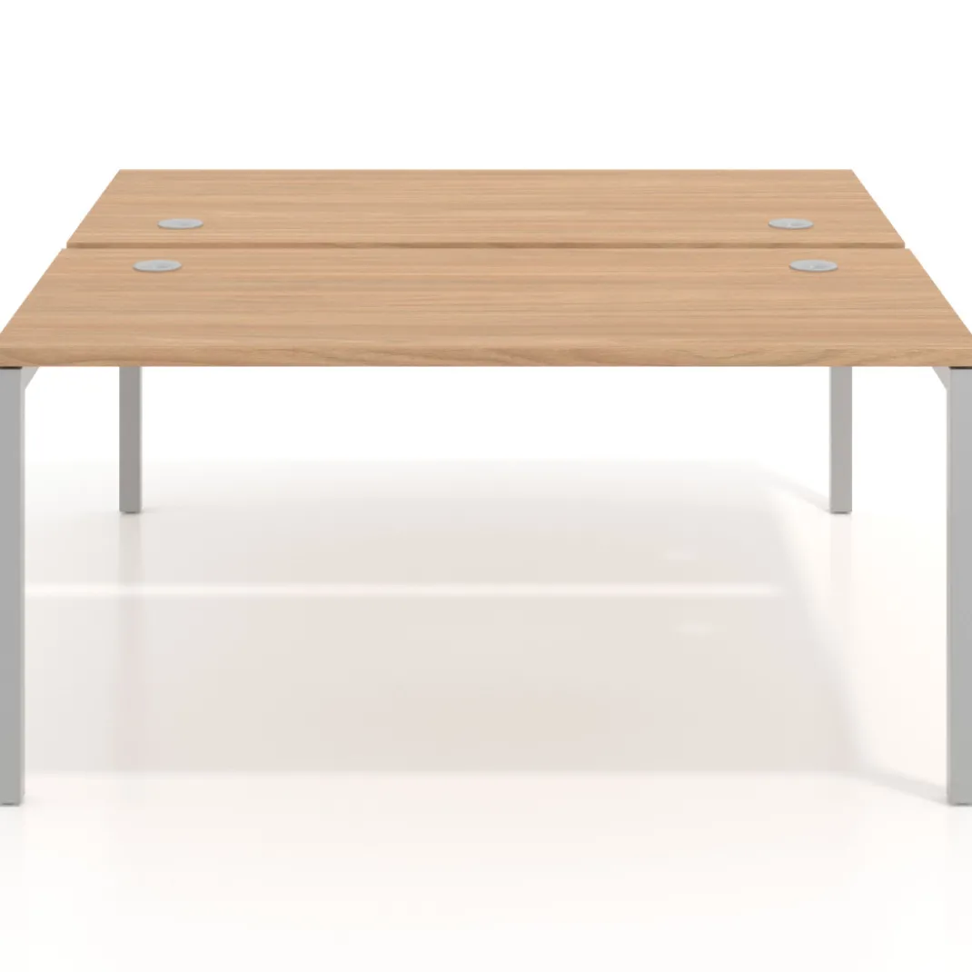 Mesa oficina multipuesto bench Kube fondo 166 cm estructura aluminio
