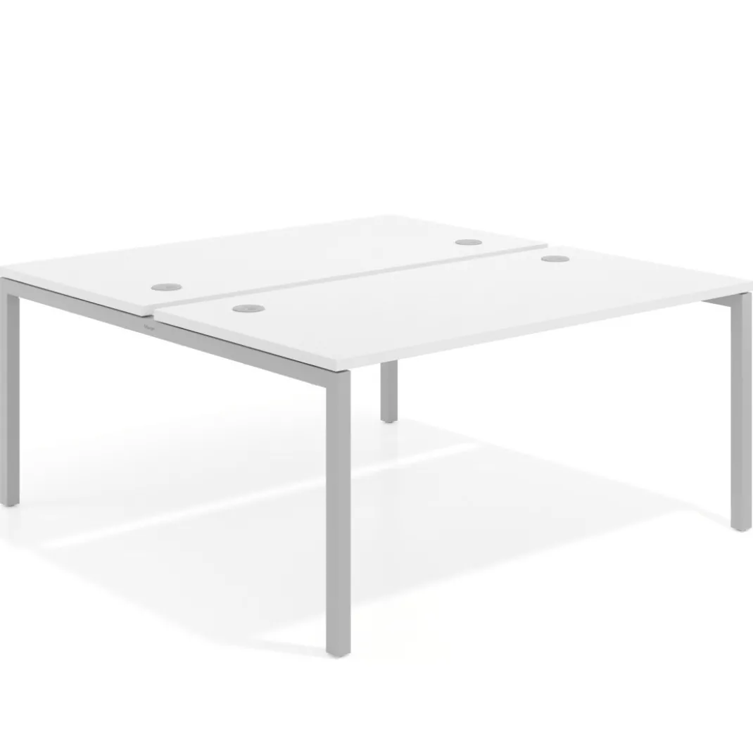 Mesa oficina multipuesto bench Kube fondo 166 cm estructura aluminio