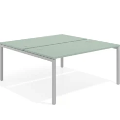 Mesa oficina multipuesto bench Kube fondo 166 cm estructura aluminio