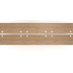 Mesa oficina multipuesto bench triple Kube, fondo 142cm, estructura blanco