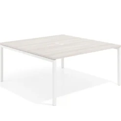 Mesa para coworking encimera continua fondo 166 cm estructura blanco