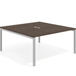 Mesa para coworking encimera continua fondo 166 cm estructura aluminio