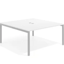 Mesa para coworking encimera continua fondo 166 cm estructura aluminio