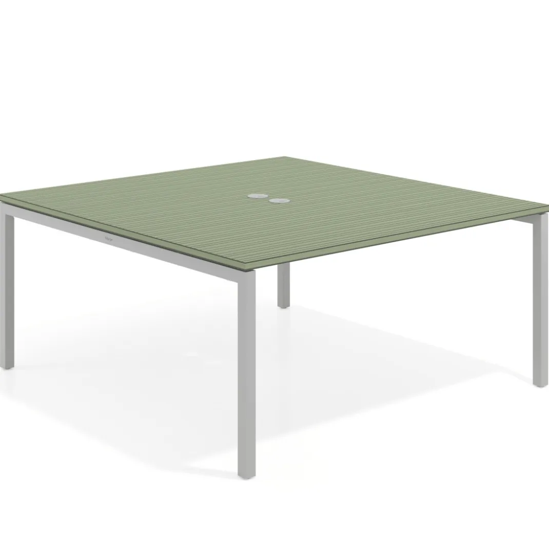 Mesa para coworking encimera continua fondo 166 cm estructura aluminio