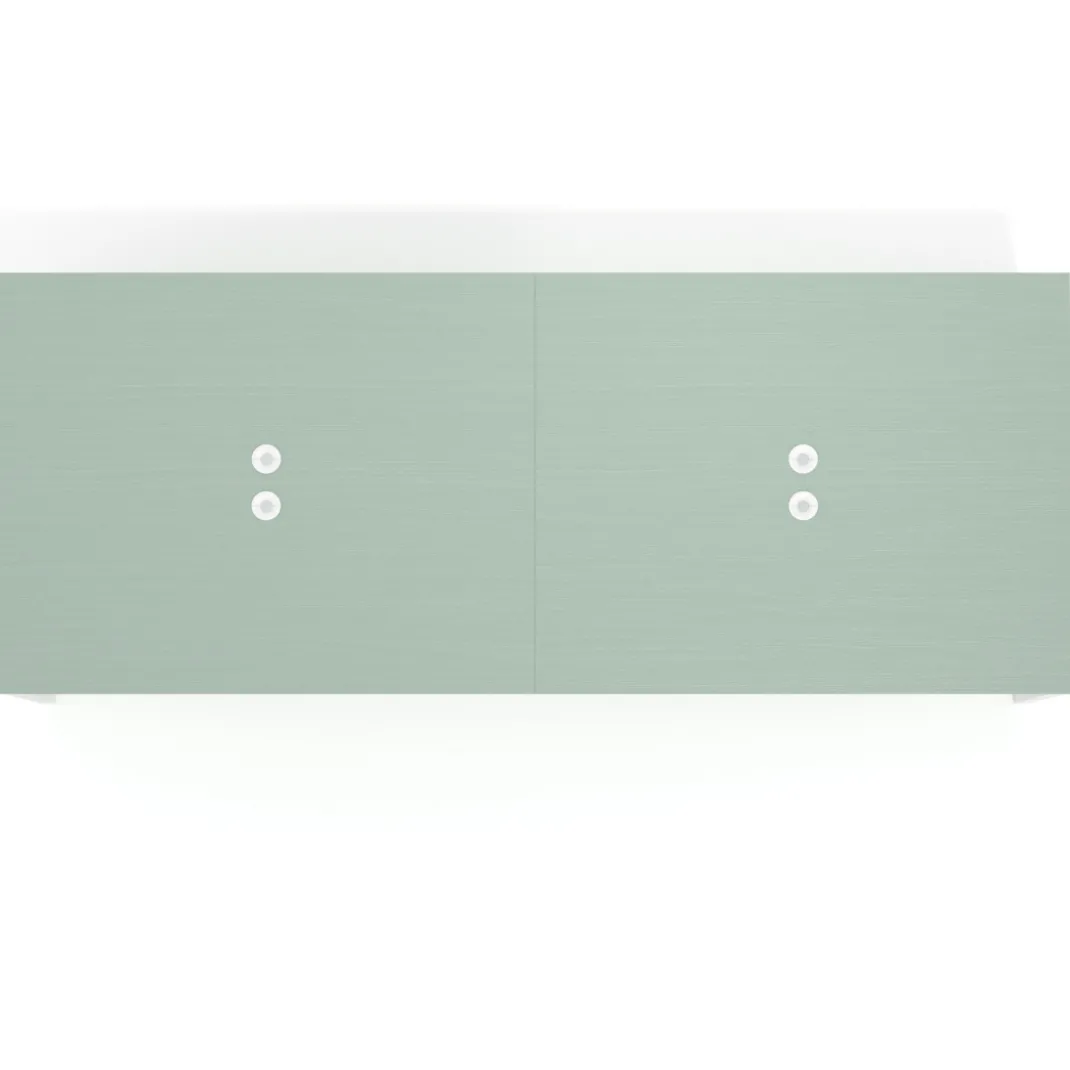 Mesa para coworking encimera continua doble Kube, fondo 126 cm, estructura blanca