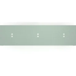 Mesa para coworking encimera continua triple Kube, fondo 126 cm, estructura blanca
