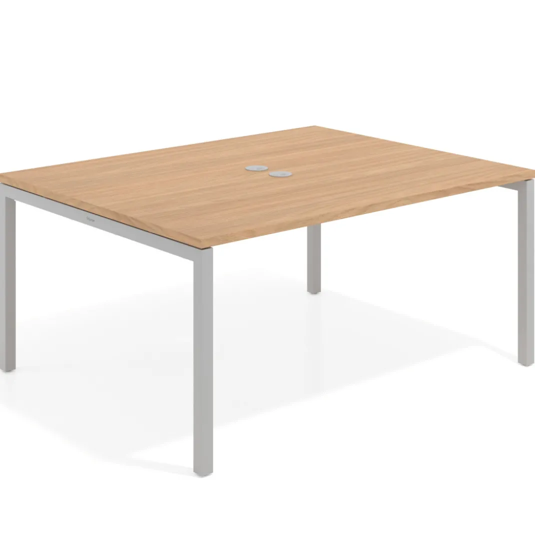 Mesa para coworking encimera continua fondo 126 cm estructura aluminio