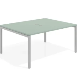 Mesa para coworking encimera continua fondo 126 cm estructura aluminio