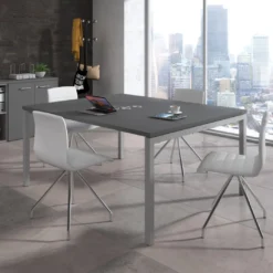 Mesa para coworking encimera continua fondo 126 cm estructura aluminio