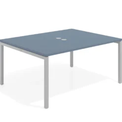 Mesa para coworking encimera continua fondo 126 cm estructura aluminio
