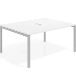 Mesa para coworking encimera continua fondo 126 cm estructura aluminio