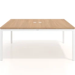 Mesa para coworking encimera continua fondo 166 cm estructura blanco
