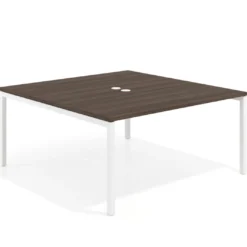 Mesa para coworking encimera continua fondo 166 cm estructura blanco