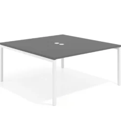 Mesa para coworking encimera continua fondo 166 cm estructura blanco