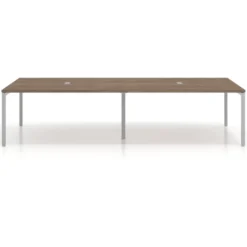 Mesa para coworking Kube doble, encimera continua fondo 166 cm, estructura aluminio