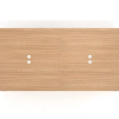 Mesa para coworking Kube doble, encimera continua fondo 166 cm, estructura blanca