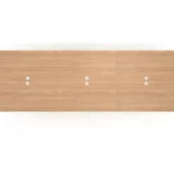 Mesa para coworking Kube triple, encimera continua fondo 166 cm, estructura blanca