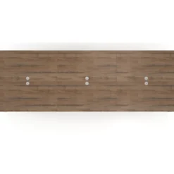 Mesa para coworking Kube triple, encimera continua fondo 166 cm, estructura aluminio