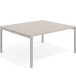Mesa para reunión o trabajo, encimera continua fondo 142 cm estructura aluminio