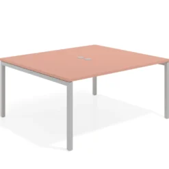 Mesa para reunión o trabajo, encimera continua fondo 142 cm estructura aluminio
