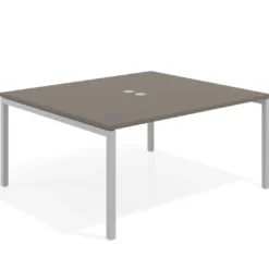 Mesa para reunión o trabajo, encimera continua fondo 142 cm estructura aluminio