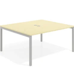 Mesa para reunión o trabajo, encimera continua fondo 142 cm estructura aluminio