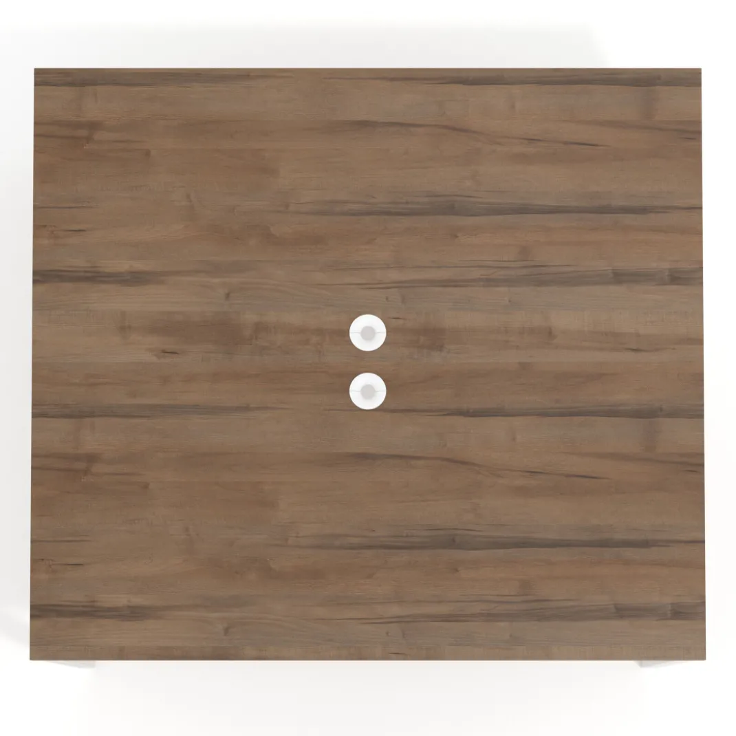 Mesa para reunión o trabajo, encimera continua fondo 142 cm estructura blanco