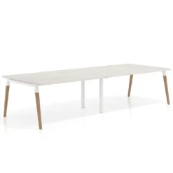 Mesa para reuniones Arki doble con fondo 126 cm, coworking, sobre recto