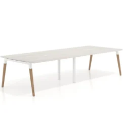 Mesa para reuniones Arki doble con fondo 126 cm, coworking, sobre recto