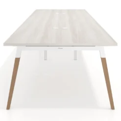 Mesa para reuniones Arki doble con fondo 126 cm, coworking, sobre recto