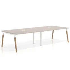 Mesa para reuniones Arki doble con fondo 126 cm, coworking, sobre recto