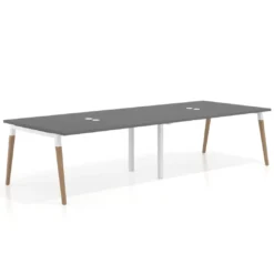 Mesa para reuniones Arki doble con fondo 126 cm, coworking, sobre recto
