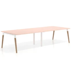 Mesa para reuniones Arki doble con fondo 126 cm, coworking, sobre recto