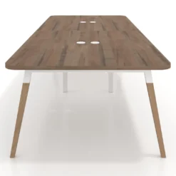 Mesa para reuniones Arki doble con fondo 126 cm, coworking, sobre curvo