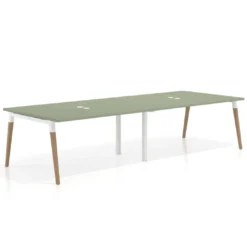 Mesa para reuniones Arki doble con fondo 126 cm, coworking, sobre recto