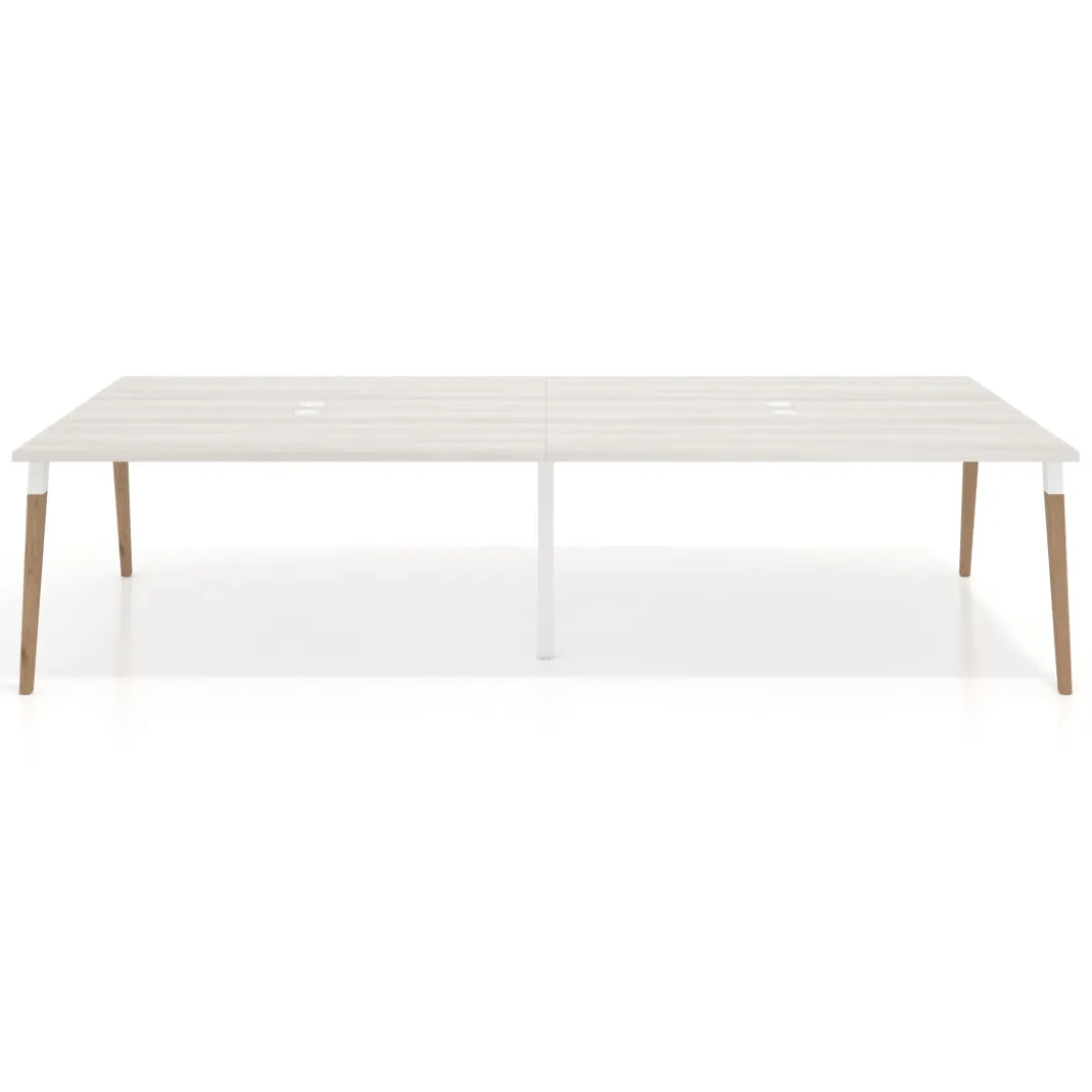 Mesa para reuniones Arki doble con fondo 126 cm, coworking, sobre recto