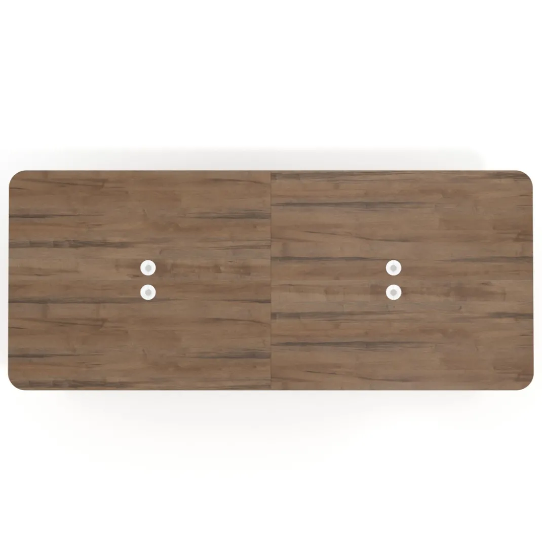 Mesa para reuniones Arki doble con fondo 126 cm, coworking, sobre curvo